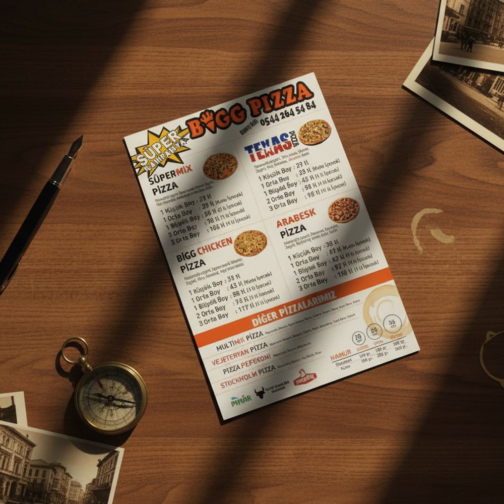 Bigg Pizza restoran menü broşürü